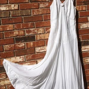 Beautiful embellished White Cotton Dress